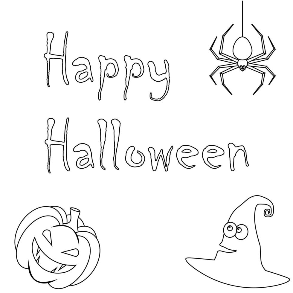 Simple illustration of Happy Halloween text icon vector