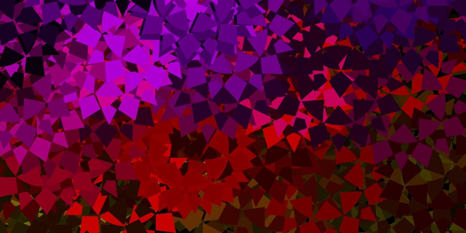 Dark pink, yellow vector background with polygonal forms.