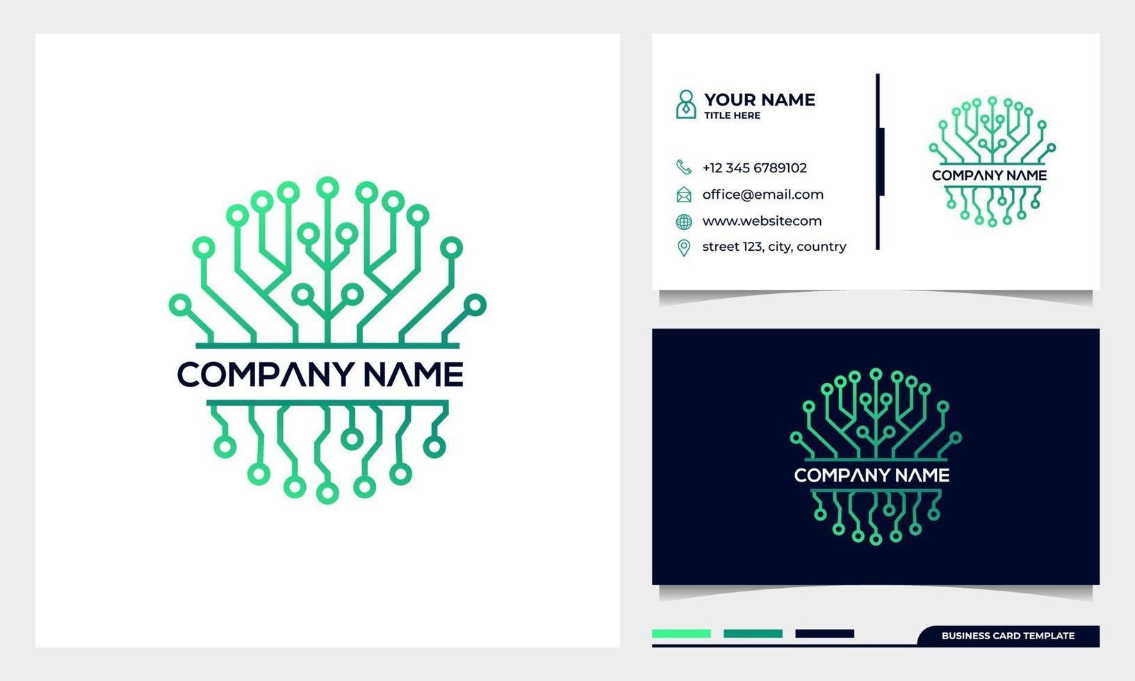 Tree connection technology logo, Tree of life logo design inspiration vector