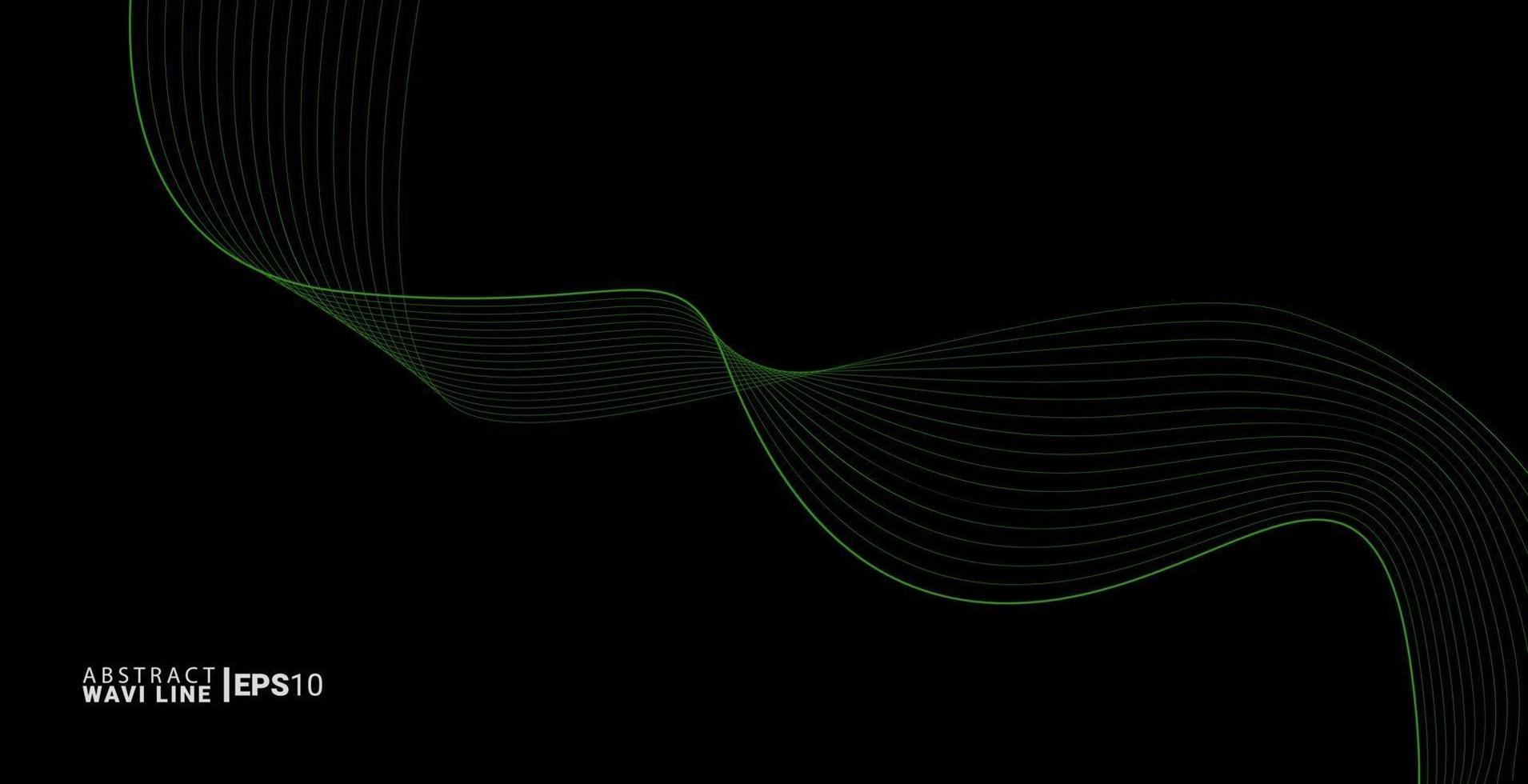 Abstract wave lines. Waves flowing isolated on black background. vector