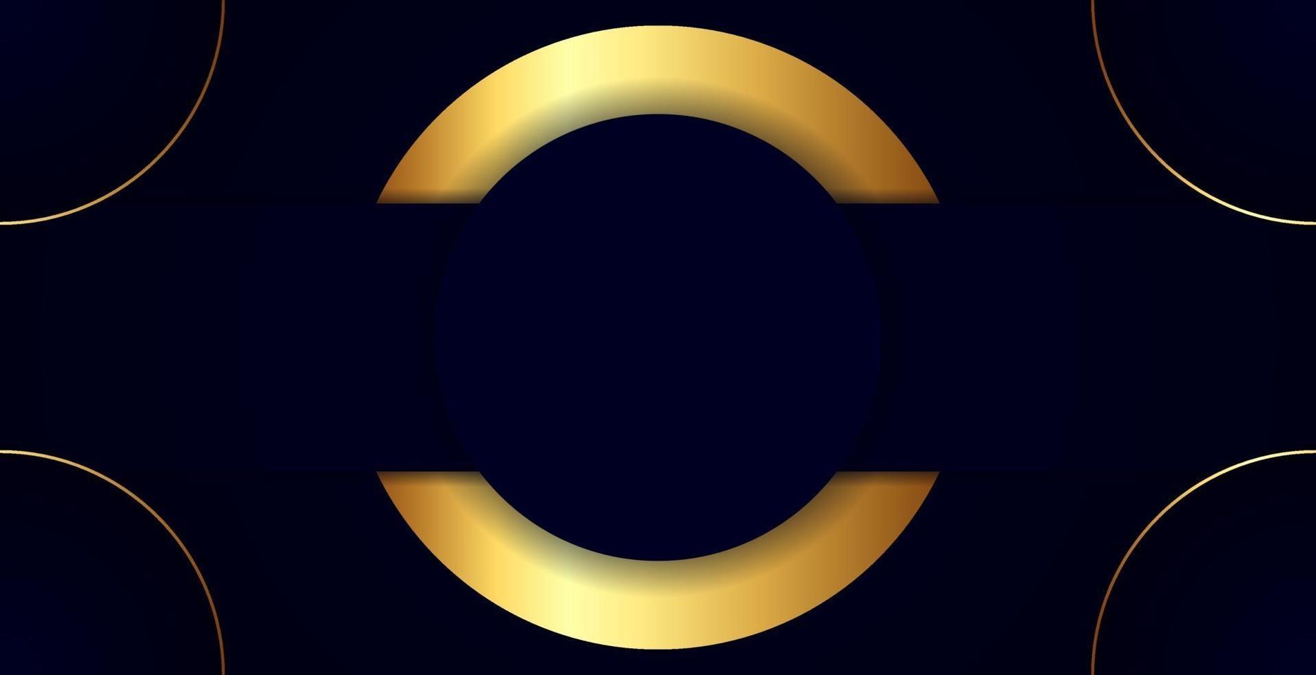 Abstract background luxury dark blue with gold vector