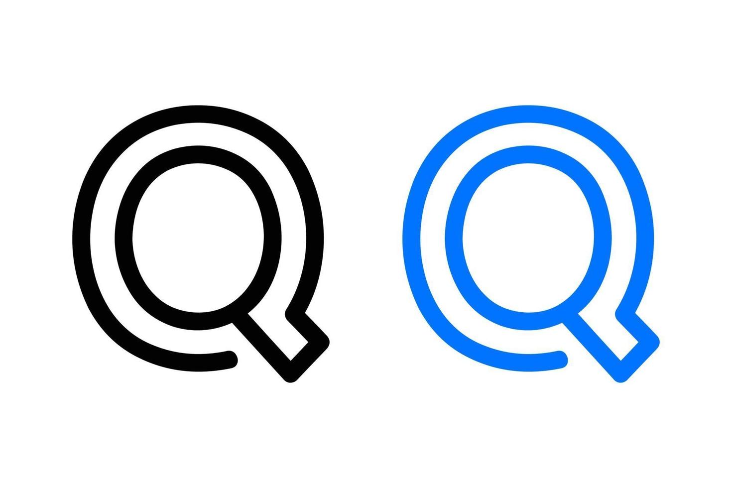Outline Letter Q Abstract Design vector