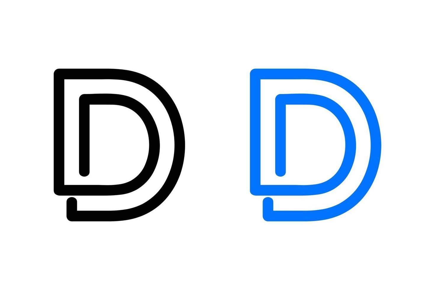 Outline Letter D Abstract Design vector
