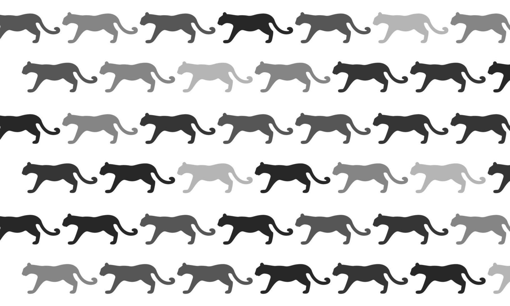 Black and White Cougar Seamless Pattern Background vector