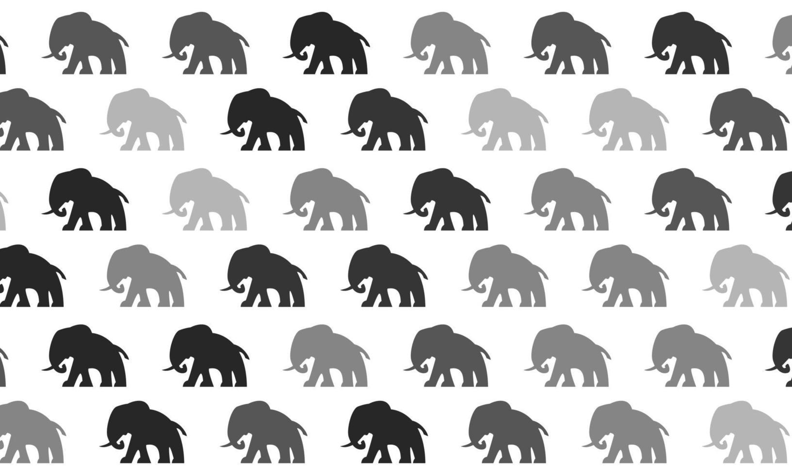 Black and White Elephant Seamless Pattern Background vector