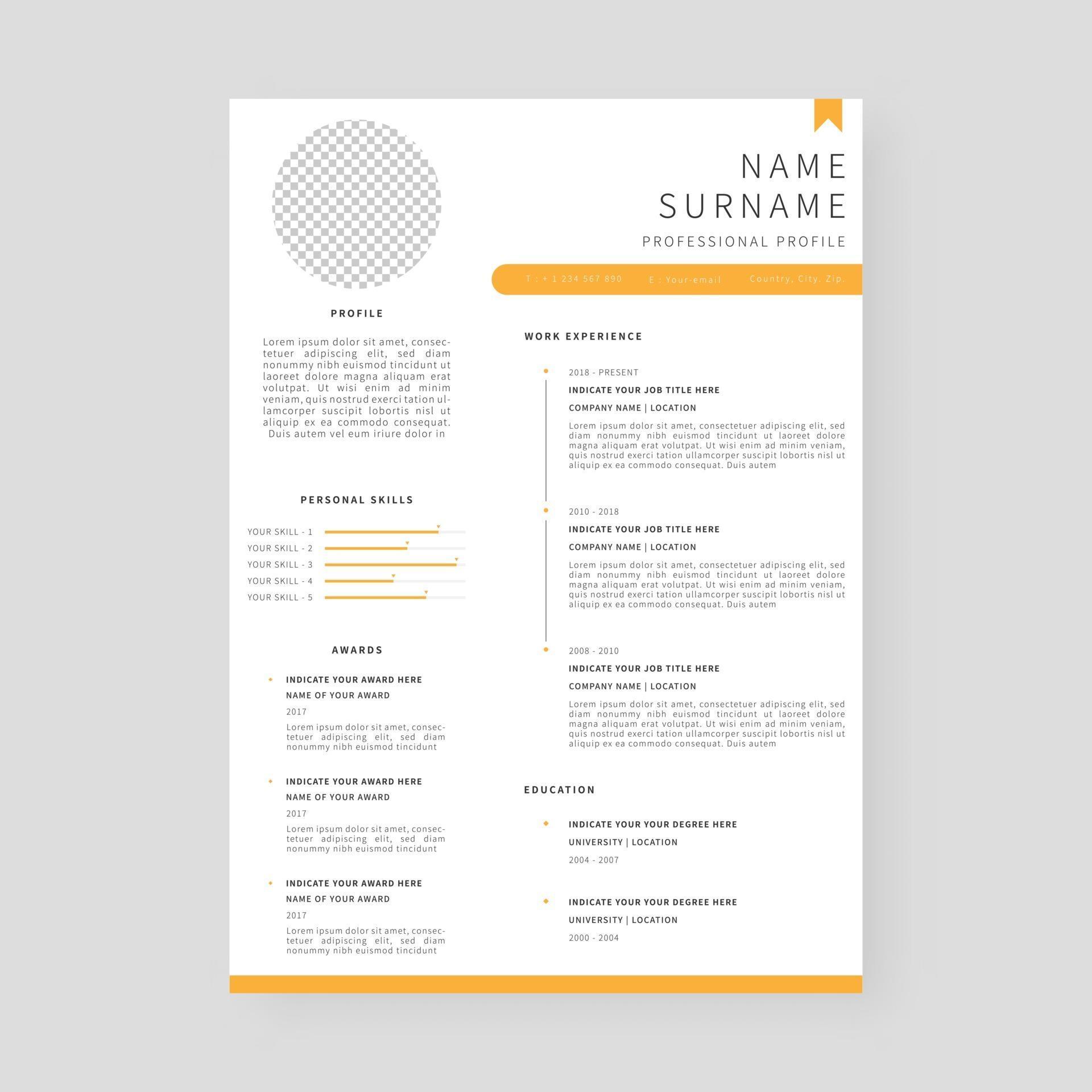 Resume template Professional resume - Resume Template Professional Resume Template Design Vector 