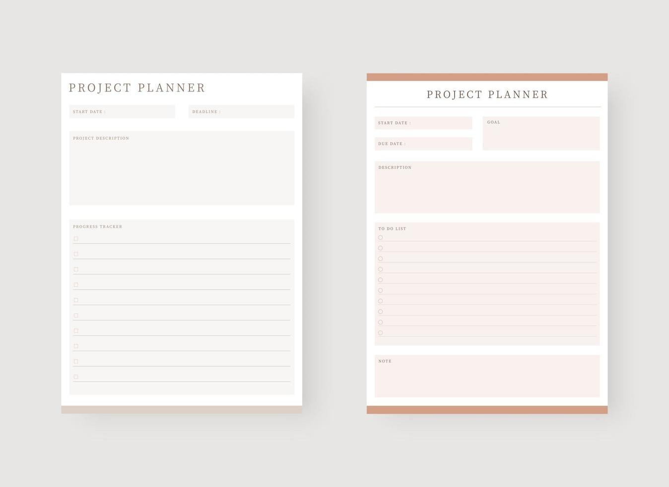 Project planner template. vector