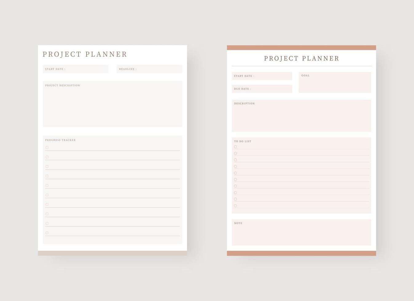 Project planner template. vector