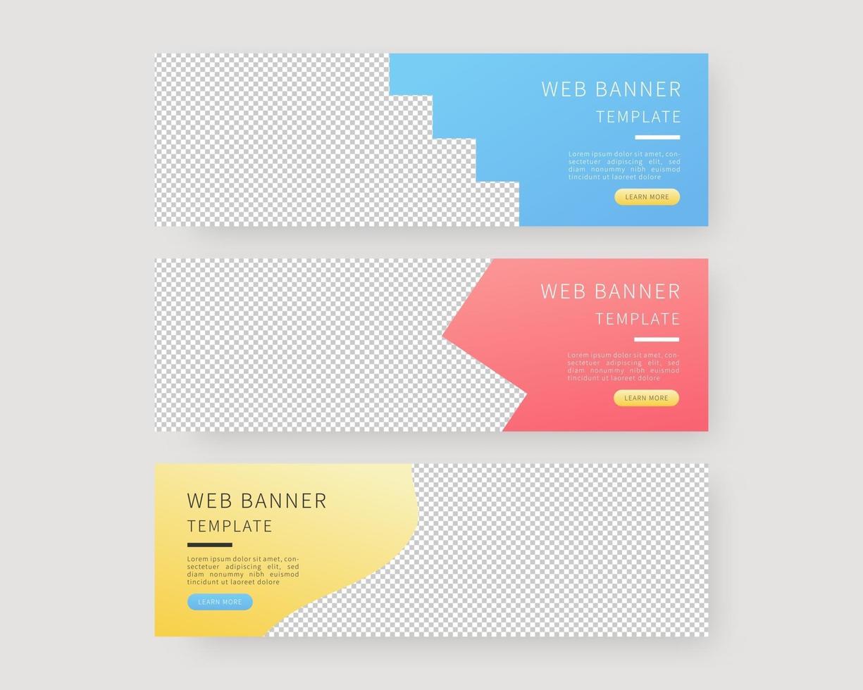 Web banner template set. Collection of horizontal banners design. vector