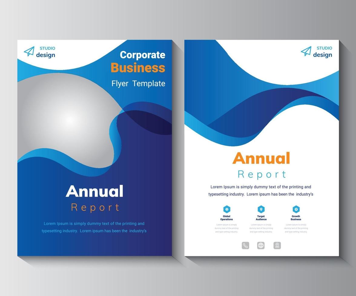 Annual Report Design Template, Corporate Business Flyer Background vector