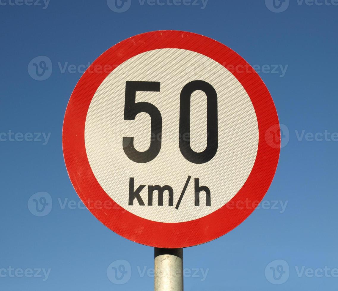Speed limit sign photo