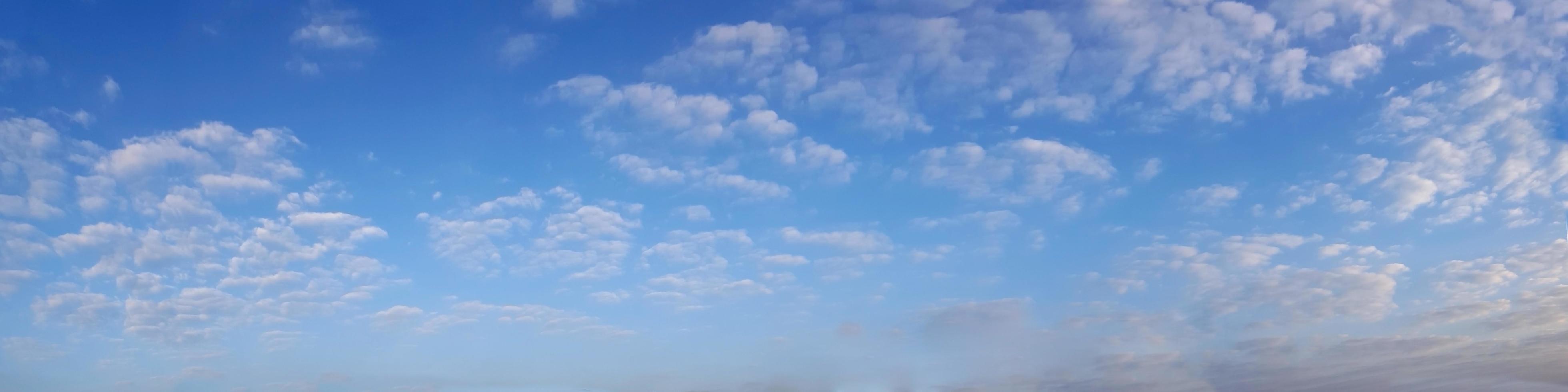 Vibrant color panoramic sky with cloud on a sunny day. photo