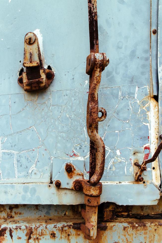 Blue grunge metal plate texture. photo