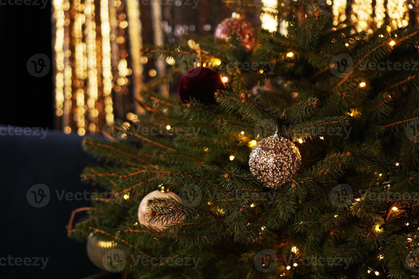 New Year 2021. Christmas beautiful lights bokeh photo