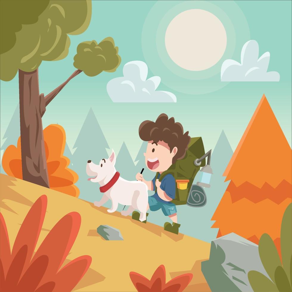 Autumn Fall Activity Hiking vector