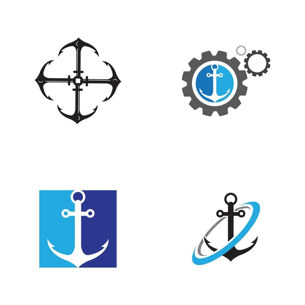 vector de plantilla de logotipo de icono de ancla