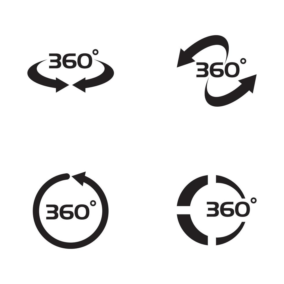 Iconos vectoriales relacionados con la vista de 360 grados vector