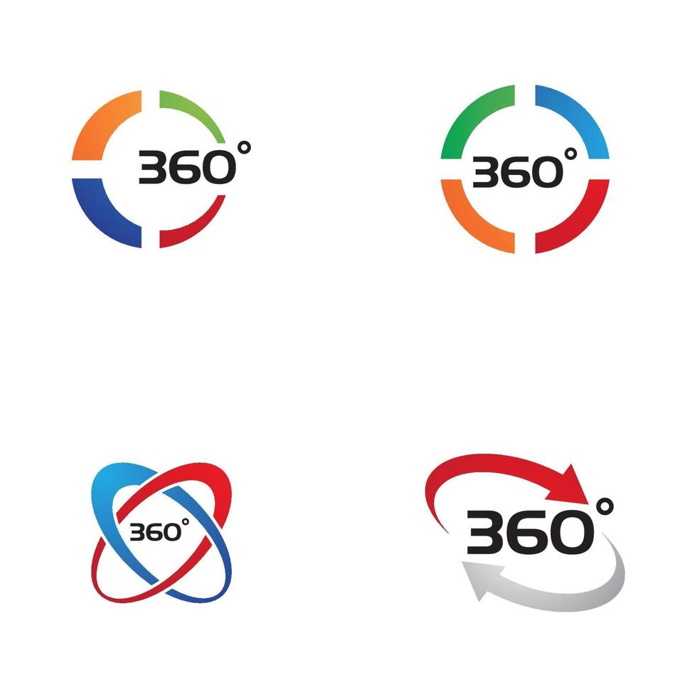 Iconos vectoriales relacionados con la vista de 360 grados vector