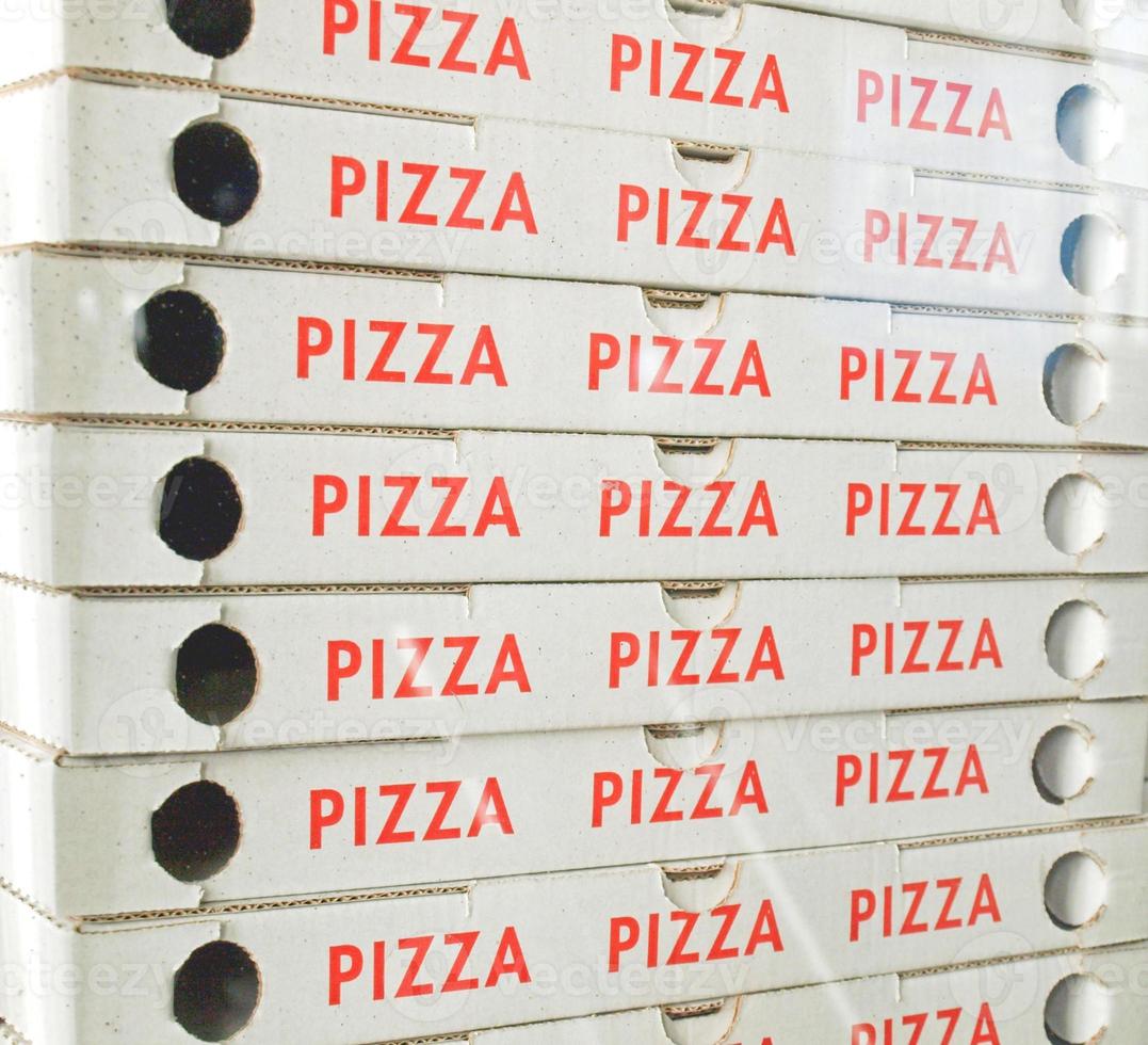Cardboard pizza box photo