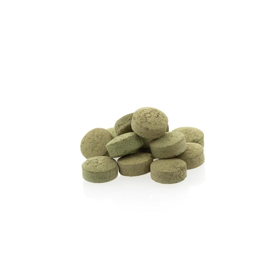 Extracto de hierbas medicinales tabletas píldoras con cápsulas y polvo o fa thalai chon foto