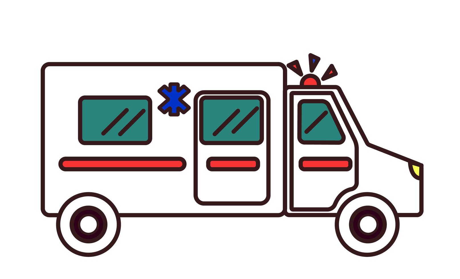 Ambulance emergency car flat concept. Vector illustration