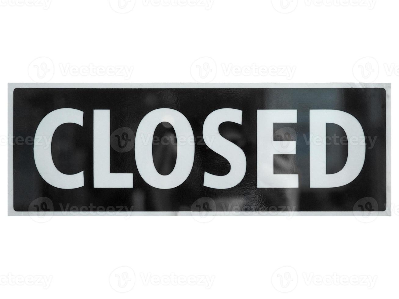 Closed sign isolated over white photo