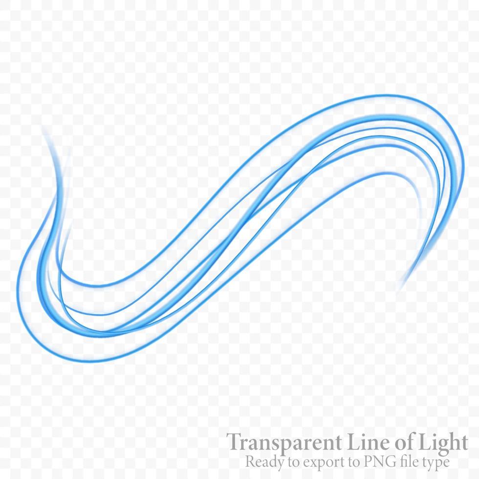 Transparent blue wavy line, ready export to PNG file. Vector