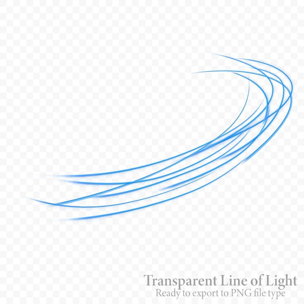 Transparent blue wavy line, ready export to PNG file. Vector