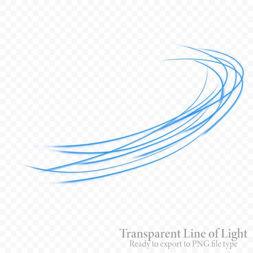 línea ondulada azul transparente, lista para exportar a archivo png. vector