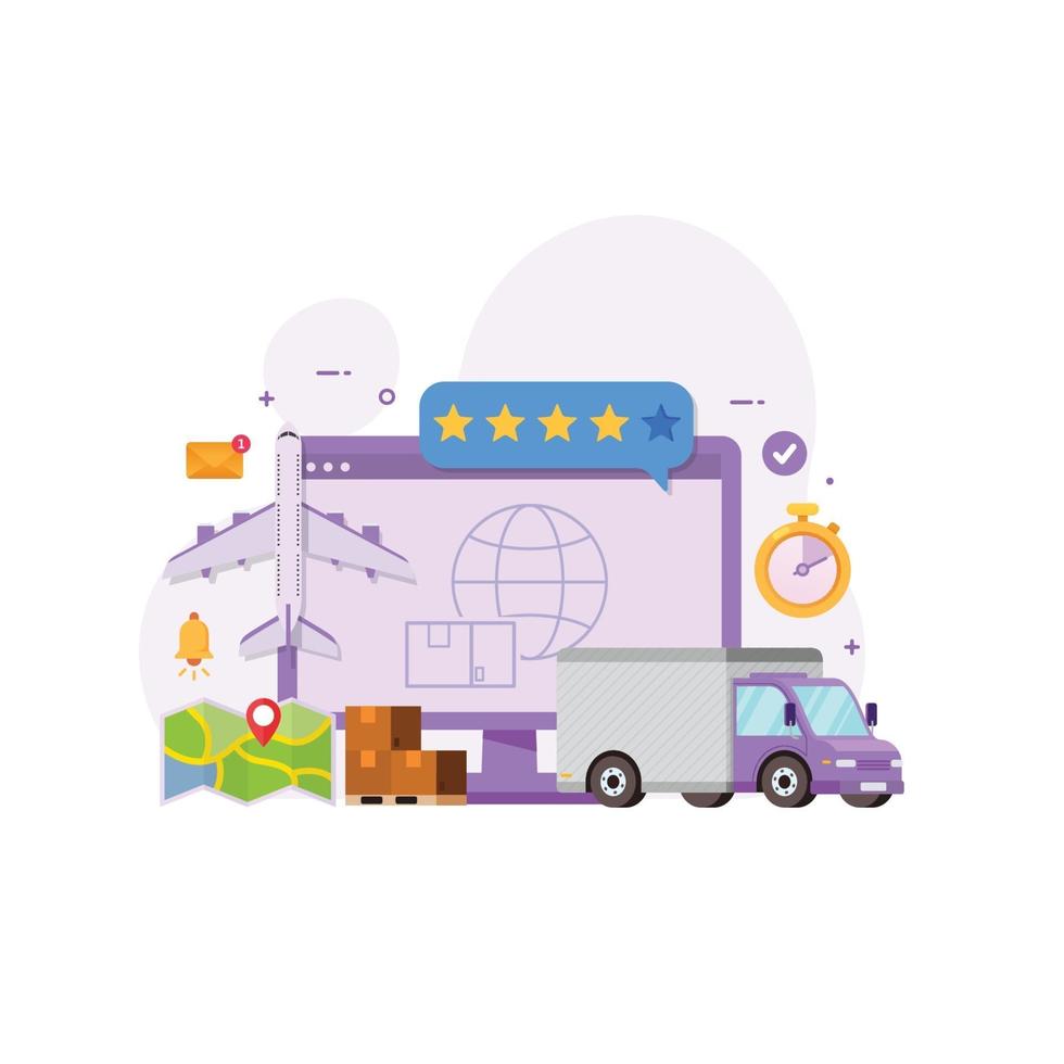 Delivery and logistic service global design concept vector