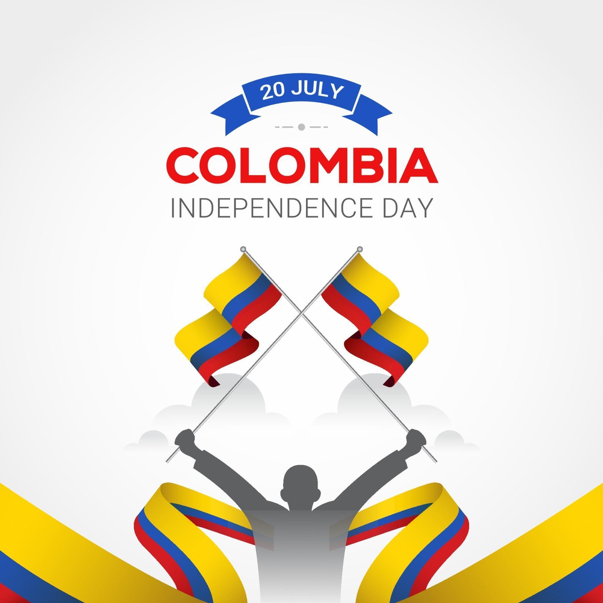 Colombia independence day with flag state symbol 3282060 Vector Art at