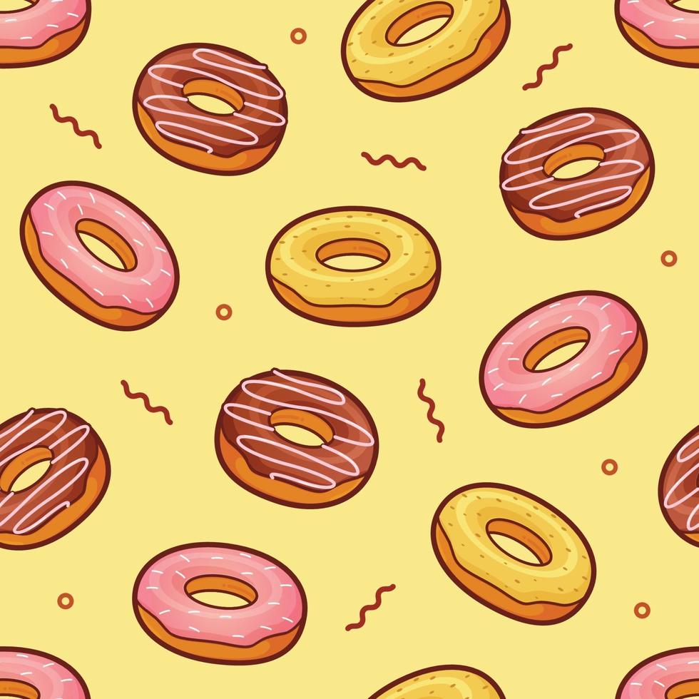 Donuts seamless pattern vector graphic