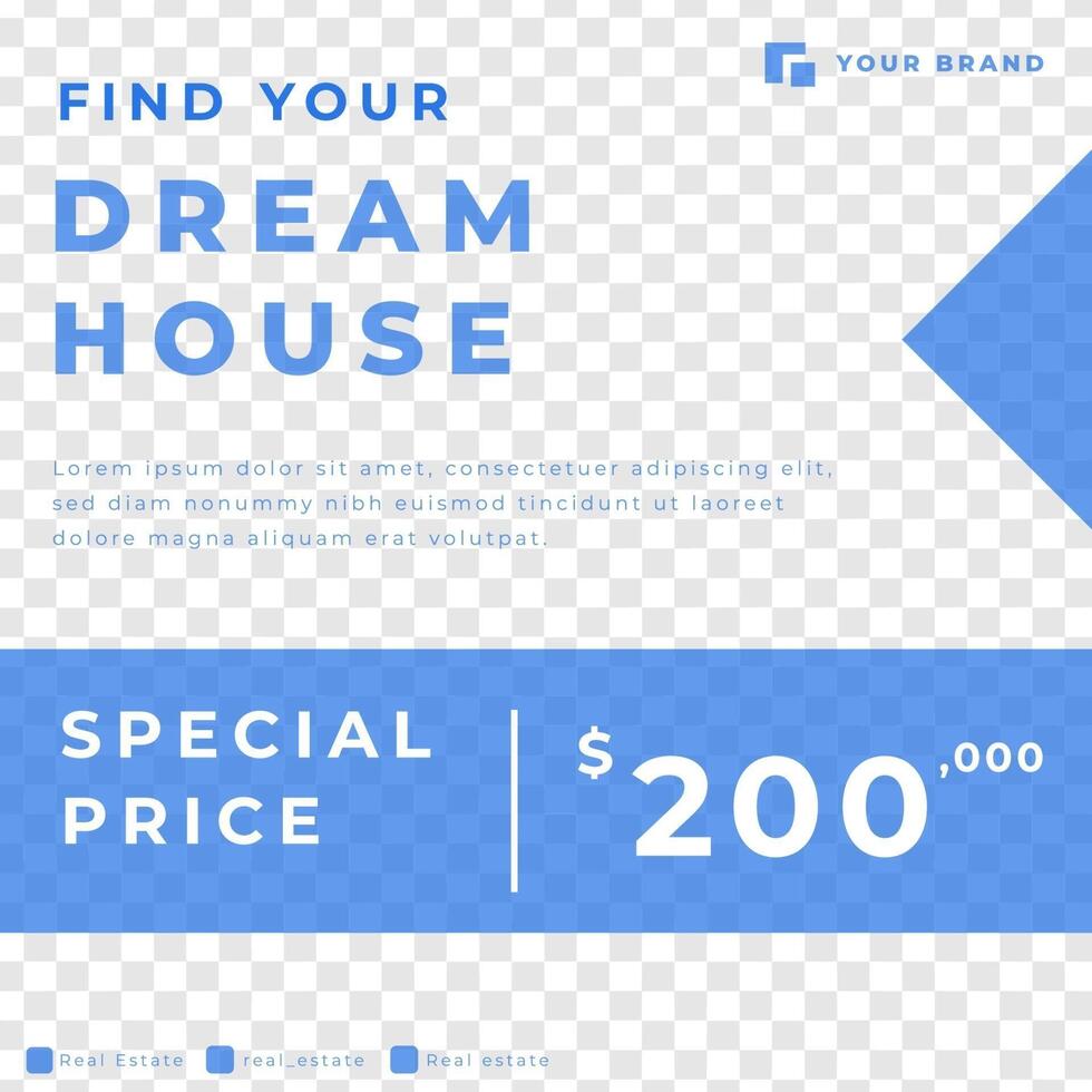 Real estate house feed design social media post template vector