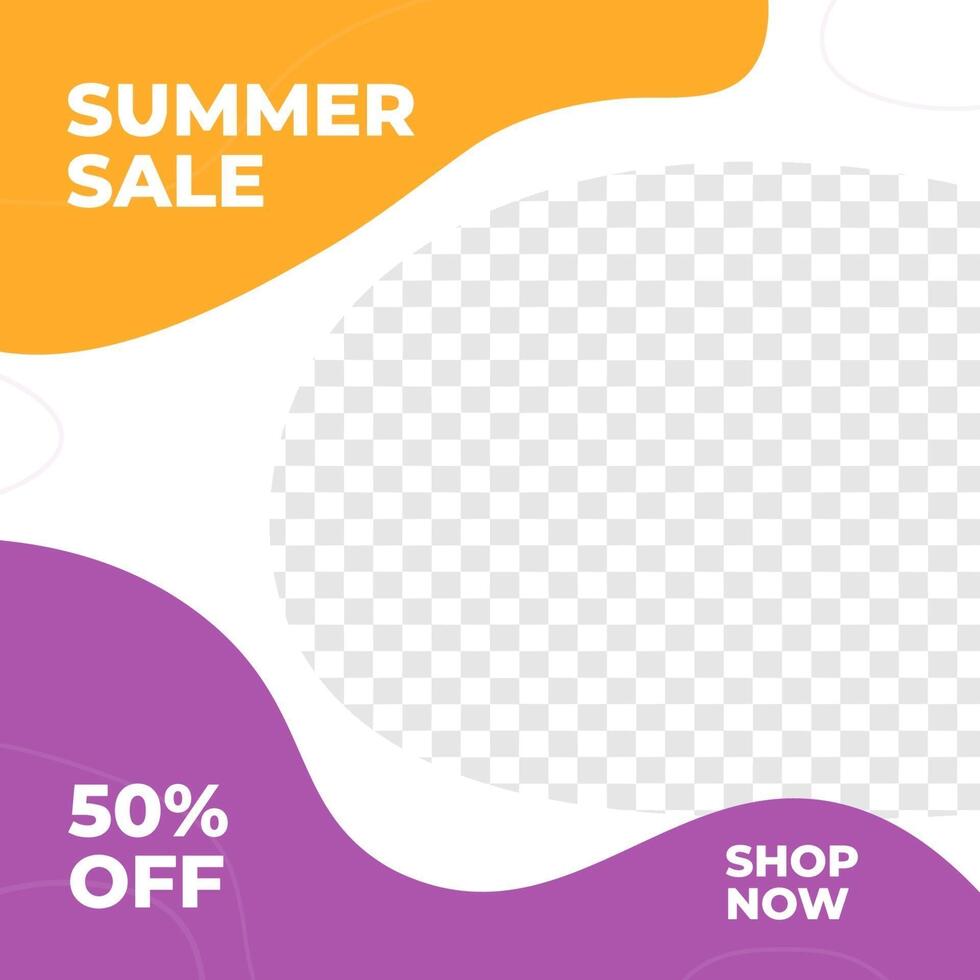 Summer sale discount feed design social media post template vector