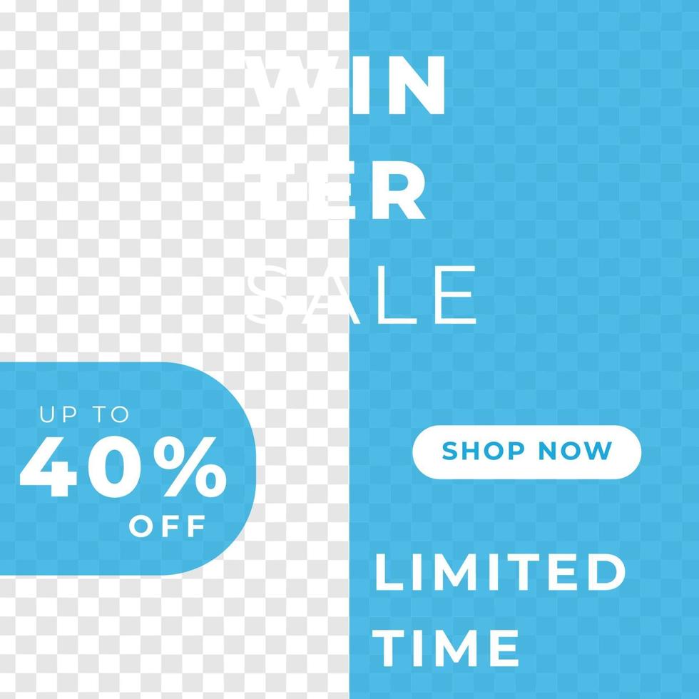 Winter sale discount feed design social media post template vector