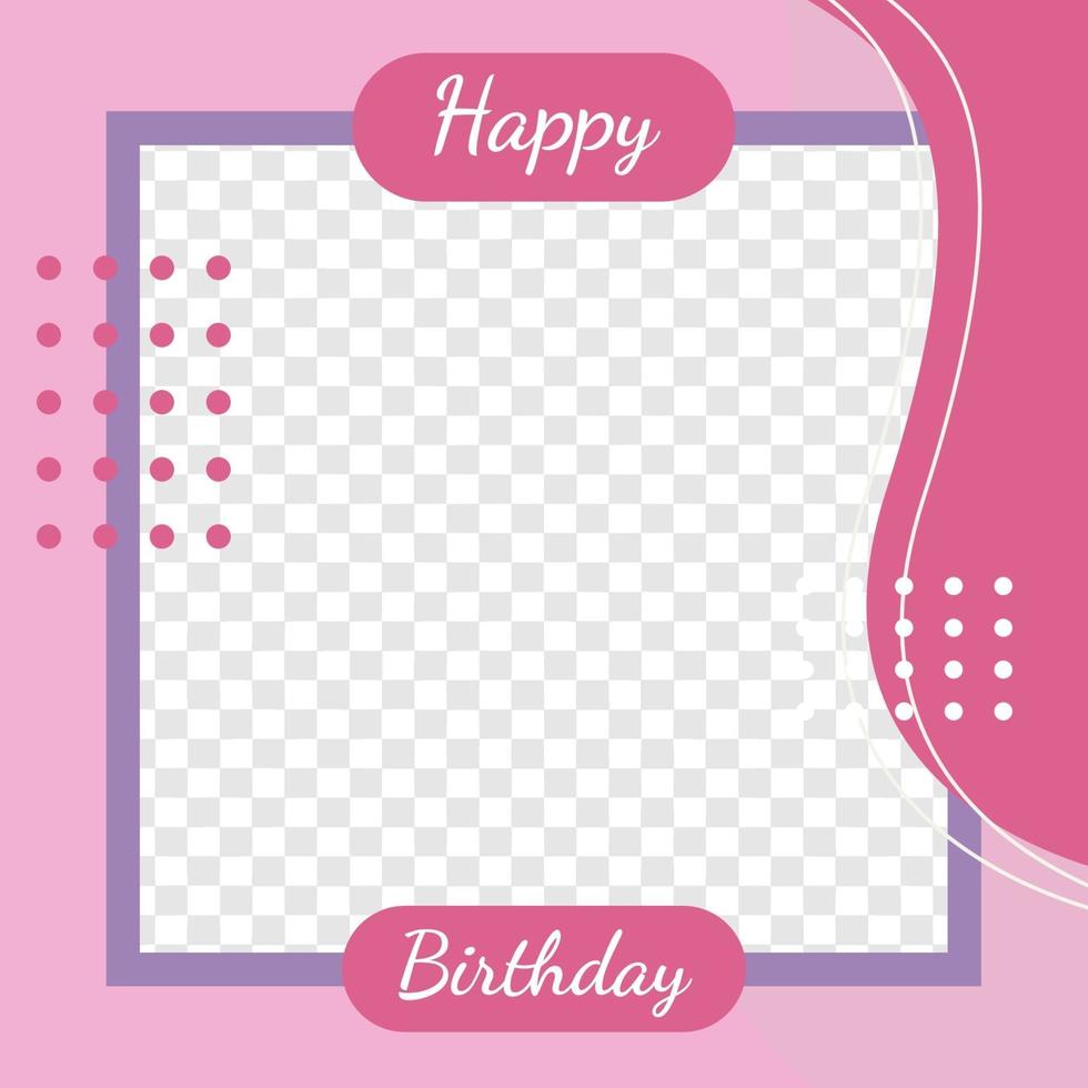 Birthday feed design social media post template vector