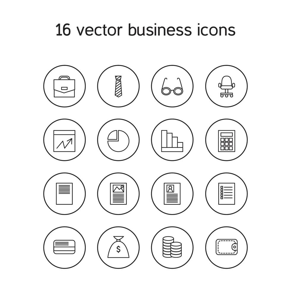 Business icons set vector