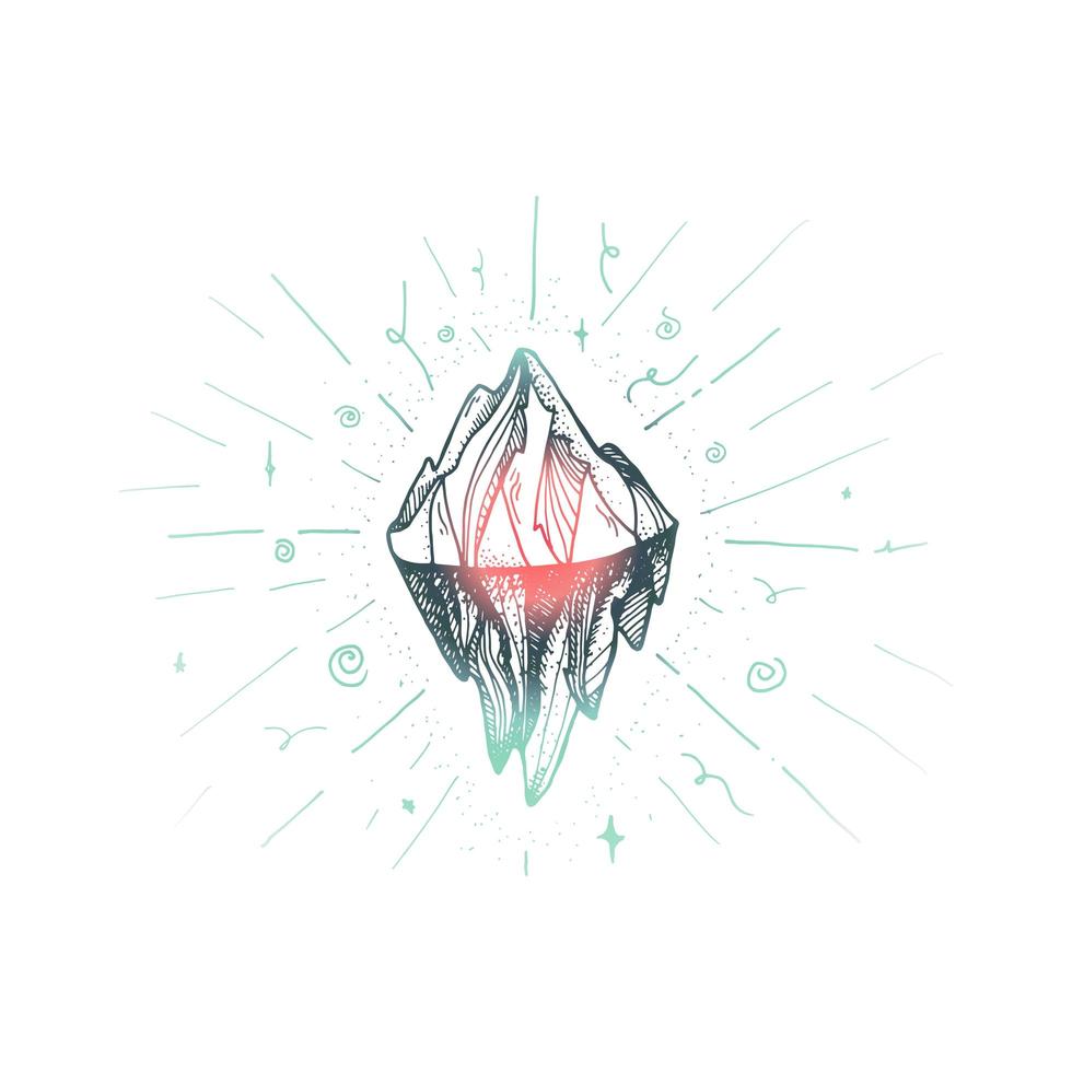 Mountain iceberg peak vector