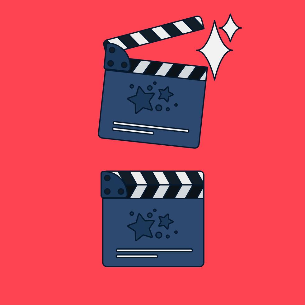 claqueta de cine plana vector