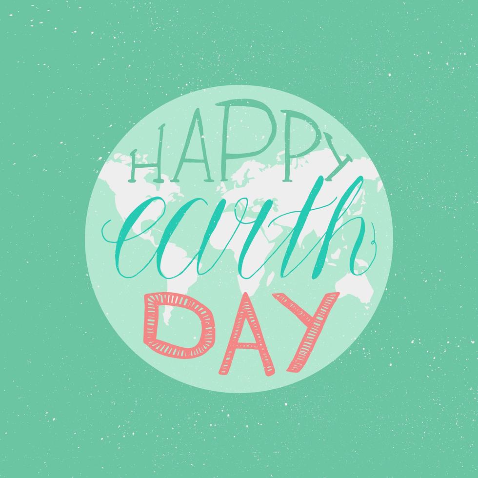 Happy Earth Day Lettering vector