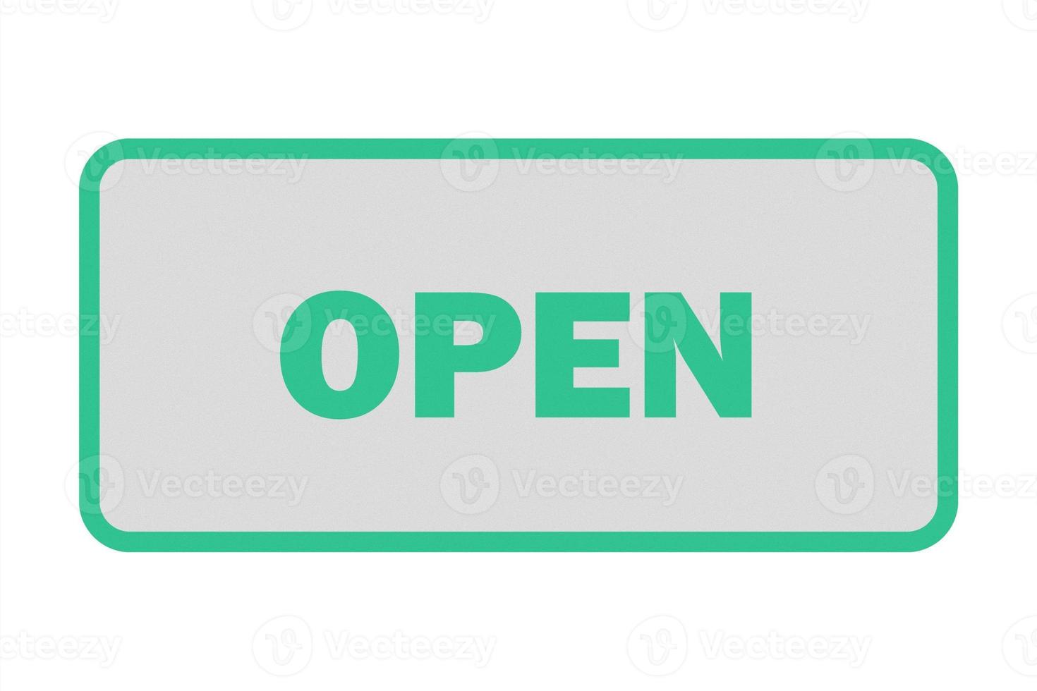 Open shop sign isolated over white photo