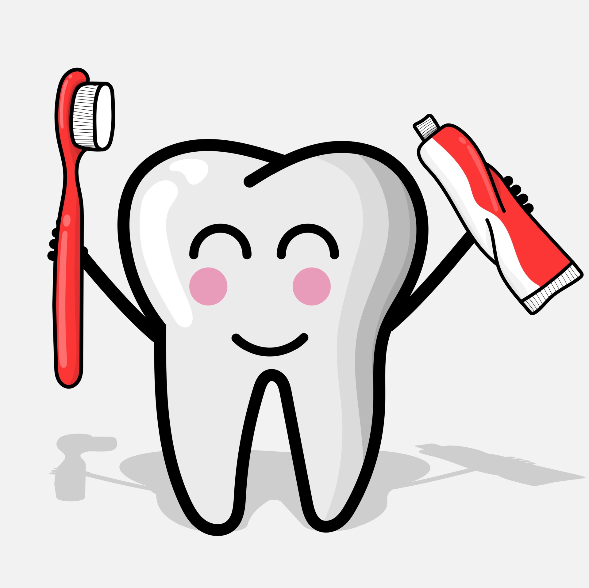 Teeth character illustration with dental equipment. tooth mascot