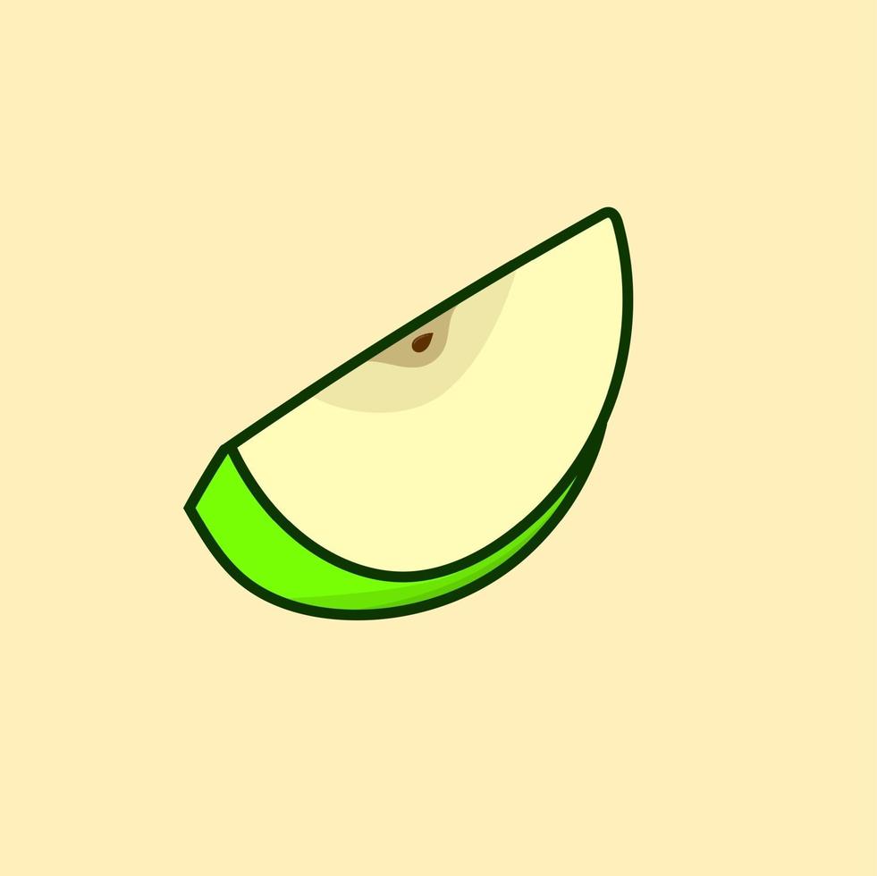 vector de ilustración de manzana verde para diseño de frutas, icono de sitio web, signo