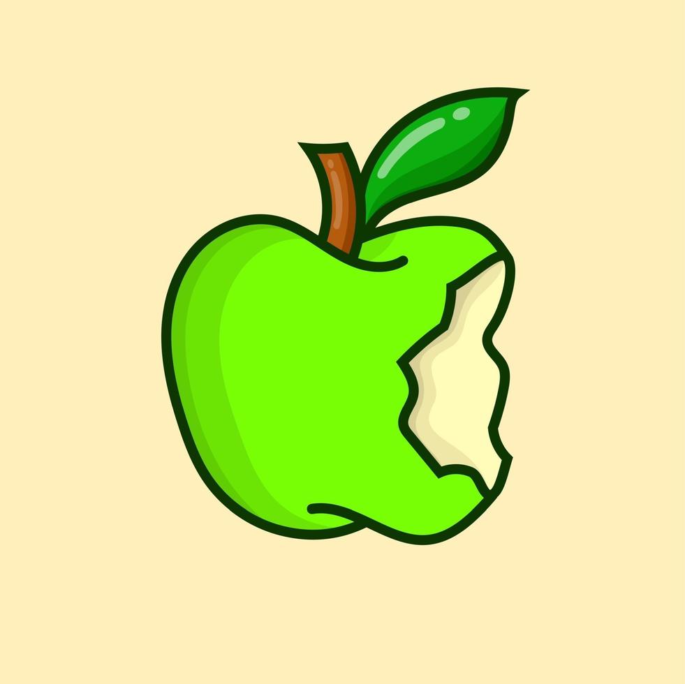 vector de ilustración de manzana verde para diseño de frutas, icono de sitio web, signo