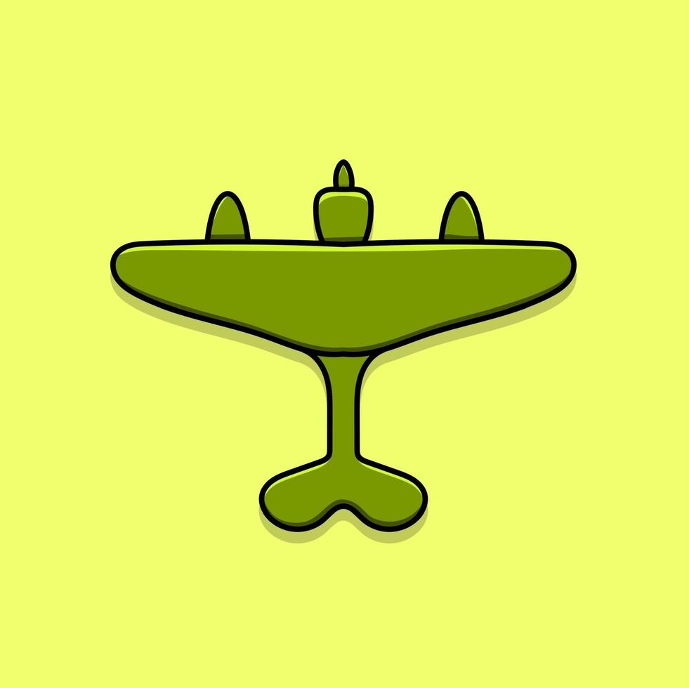 Military jet airplane isolated vector illustration top view air force