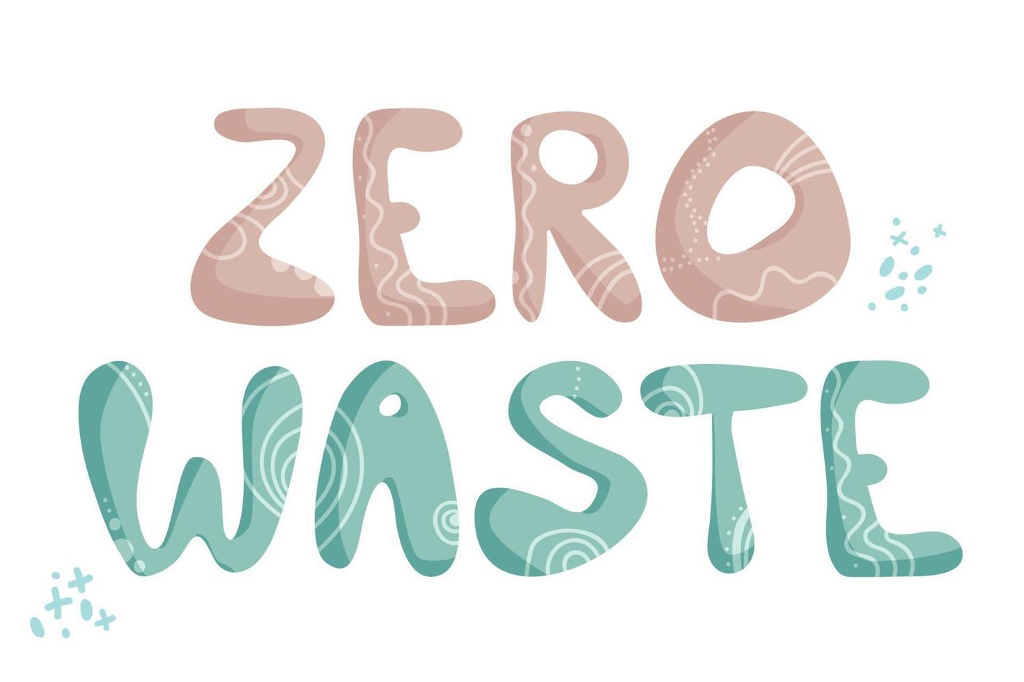 Zero waste handwritten text title vector