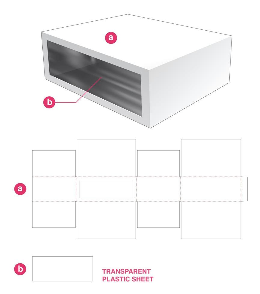 caja de embalaje plantilla troquelada vector