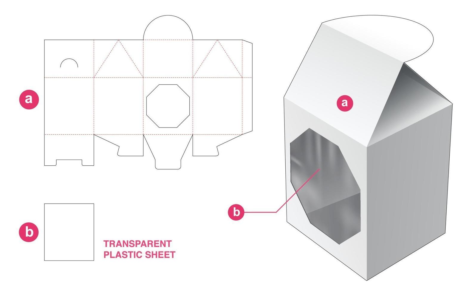 caja de embalaje con plantilla troquelada de hoja de plástico vector