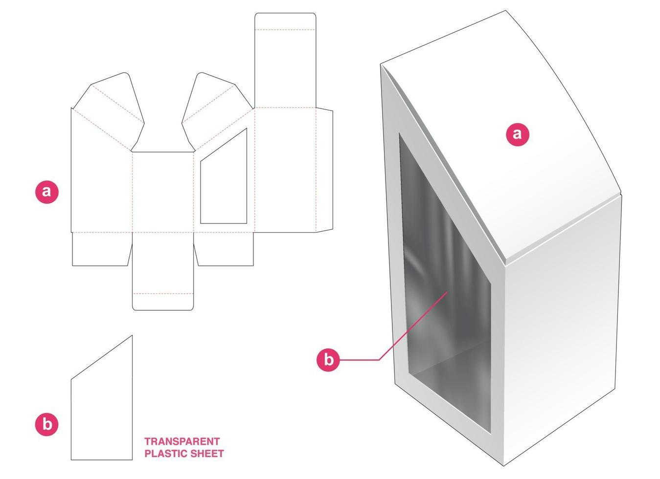 caja de embalaje con plantilla troquelada de hoja de plástico vector