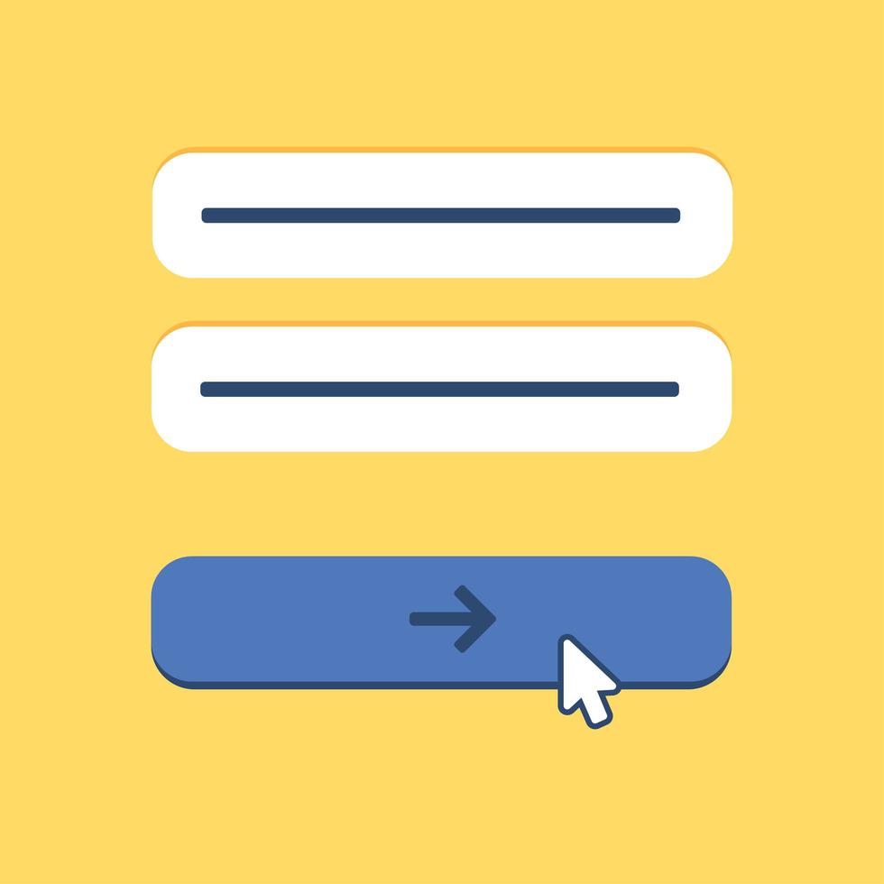 Web Template of Computer Login Form vector